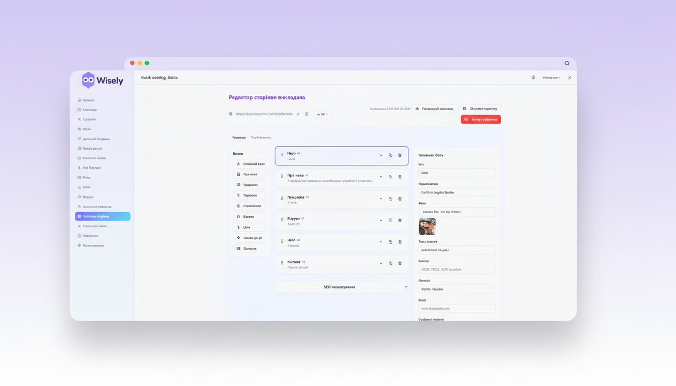 CRM Wisely — teacher public page builder